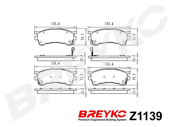 Bremsbelagsatz, Scheibenbremse Vorderachse DAVID VASCO Z1139 Bild Bremsbelagsatz, Scheibenbremse Vorderachse DAVID VASCO Z1139