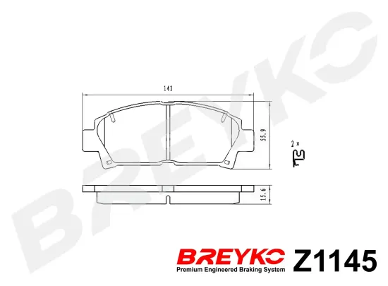 Bremsbelagsatz, Scheibenbremse Vorderachse DAVID VASCO Z1145 Bild Bremsbelagsatz, Scheibenbremse Vorderachse DAVID VASCO Z1145