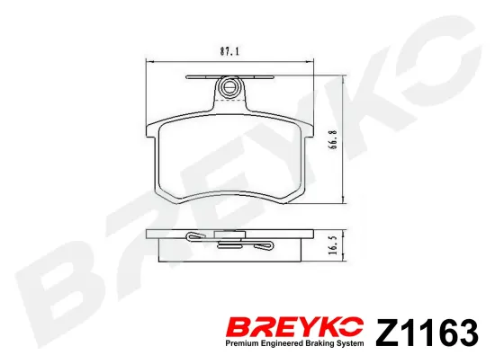 Bremsbelagsatz, Scheibenbremse Hinterachse DAVID VASCO Z1163 Bild Bremsbelagsatz, Scheibenbremse Hinterachse DAVID VASCO Z1163