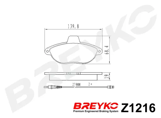 Bremsbelagsatz, Scheibenbremse Vorderachse DAVID VASCO Z1216 Bild Bremsbelagsatz, Scheibenbremse Vorderachse DAVID VASCO Z1216