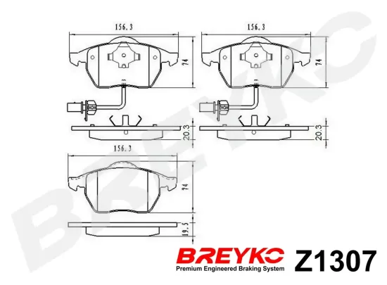 Bremsbelagsatz, Scheibenbremse Vorderachse DAVID VASCO Z1307 Bild Bremsbelagsatz, Scheibenbremse Vorderachse DAVID VASCO Z1307