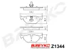 Bremsbelagsatz, Scheibenbremse Hinterachse DAVID VASCO Z1344 Bild Bremsbelagsatz, Scheibenbremse Hinterachse DAVID VASCO Z1344