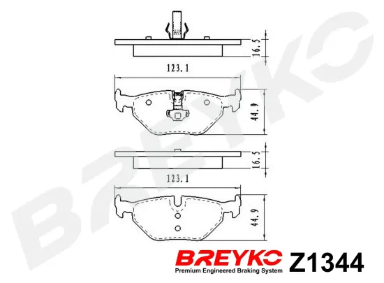 Bremsbelagsatz, Scheibenbremse Hinterachse DAVID VASCO Z1344 Bild Bremsbelagsatz, Scheibenbremse Hinterachse DAVID VASCO Z1344