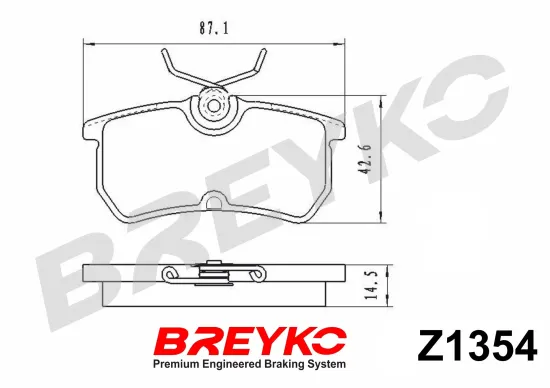 Bremsbelagsatz, Scheibenbremse Hinterachse DAVID VASCO Z1354 Bild Bremsbelagsatz, Scheibenbremse Hinterachse DAVID VASCO Z1354