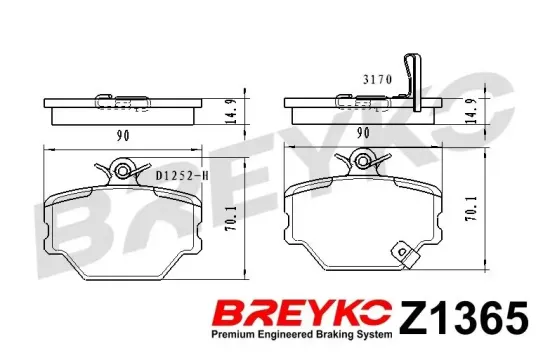 Bremsbelagsatz, Scheibenbremse Vorderachse DAVID VASCO Z1365 Bild Bremsbelagsatz, Scheibenbremse Vorderachse DAVID VASCO Z1365