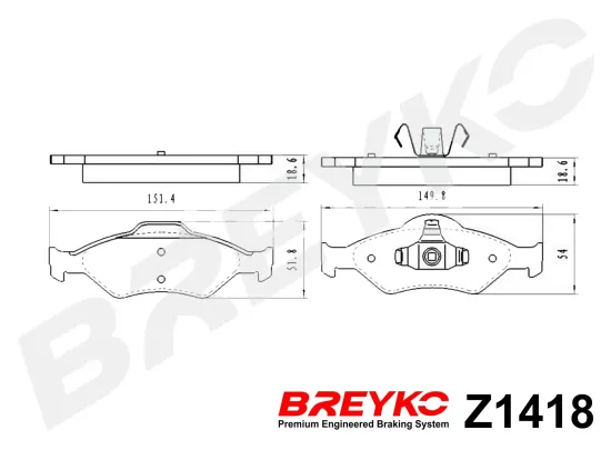 Bremsbelagsatz, Scheibenbremse Vorderachse DAVID VASCO Z1418 Bild Bremsbelagsatz, Scheibenbremse Vorderachse DAVID VASCO Z1418