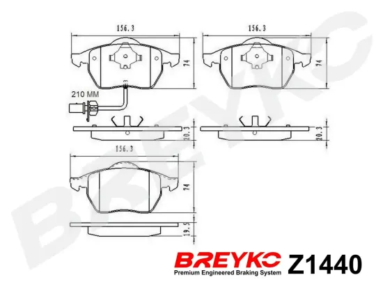 Bremsbelagsatz, Scheibenbremse Vorderachse DAVID VASCO Z1440 Bild Bremsbelagsatz, Scheibenbremse Vorderachse DAVID VASCO Z1440