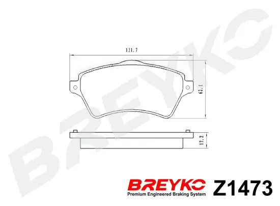 Bremsbelagsatz, Scheibenbremse Vorderachse DAVID VASCO Z1473 Bild Bremsbelagsatz, Scheibenbremse Vorderachse DAVID VASCO Z1473