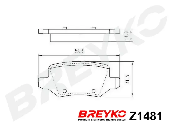 Bremsbelagsatz, Scheibenbremse Hinterachse DAVID VASCO Z1481 Bild Bremsbelagsatz, Scheibenbremse Hinterachse DAVID VASCO Z1481
