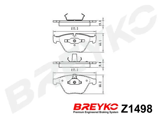 Bremsbelagsatz, Scheibenbremse Vorderachse DAVID VASCO Z1498 Bild Bremsbelagsatz, Scheibenbremse Vorderachse DAVID VASCO Z1498