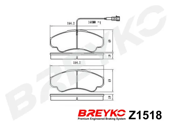 Bremsbelagsatz, Scheibenbremse Vorderachse DAVID VASCO Z1518 Bild Bremsbelagsatz, Scheibenbremse Vorderachse DAVID VASCO Z1518