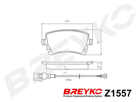 Bremsbelagsatz, Scheibenbremse Hinterachse DAVID VASCO Z1557 Bild Bremsbelagsatz, Scheibenbremse Hinterachse DAVID VASCO Z1557