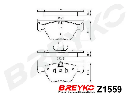Bremsbelagsatz, Scheibenbremse Vorderachse DAVID VASCO Z1559 Bild Bremsbelagsatz, Scheibenbremse Vorderachse DAVID VASCO Z1559