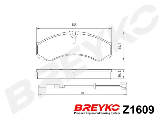 Bremsbelagsatz, Scheibenbremse Vorderachse DAVID VASCO Z1609 Bild Bremsbelagsatz, Scheibenbremse Vorderachse DAVID VASCO Z1609