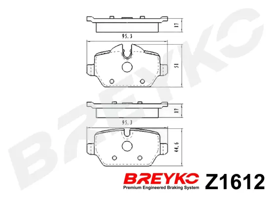 Bremsbelagsatz, Scheibenbremse Hinterachse DAVID VASCO Z1612 Bild Bremsbelagsatz, Scheibenbremse Hinterachse DAVID VASCO Z1612