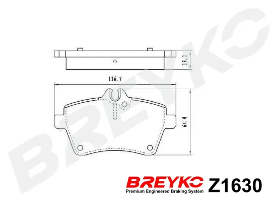 Bremsbelagsatz, Scheibenbremse Vorderachse DAVID VASCO Z1630 Bild Bremsbelagsatz, Scheibenbremse Vorderachse DAVID VASCO Z1630