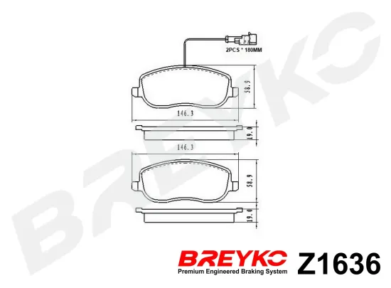 Bremsbelagsatz, Scheibenbremse Vorderachse DAVID VASCO Z1636 Bild Bremsbelagsatz, Scheibenbremse Vorderachse DAVID VASCO Z1636