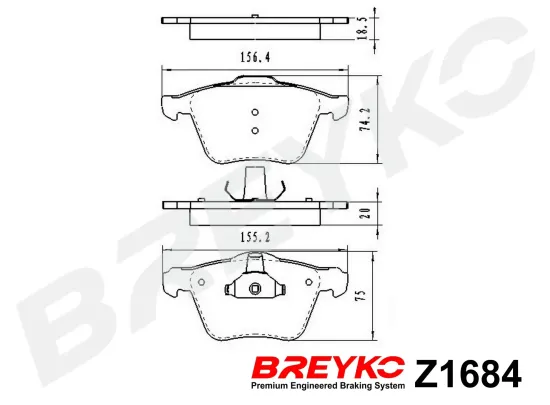 Bremsbelagsatz, Scheibenbremse Vorderachse DAVID VASCO Z1684 Bild Bremsbelagsatz, Scheibenbremse Vorderachse DAVID VASCO Z1684