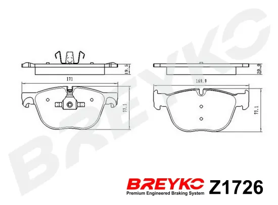 Bremsbelagsatz, Scheibenbremse Vorderachse DAVID VASCO Z1726 Bild Bremsbelagsatz, Scheibenbremse Vorderachse DAVID VASCO Z1726