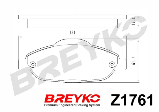Bremsbelagsatz, Scheibenbremse Vorderachse DAVID VASCO Z1761 Bild Bremsbelagsatz, Scheibenbremse Vorderachse DAVID VASCO Z1761