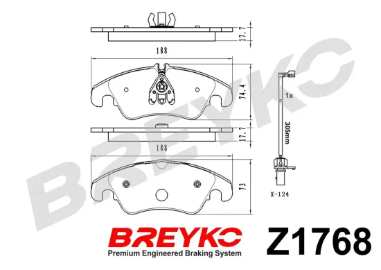 Bremsbelagsatz, Scheibenbremse Vorderachse DAVID VASCO Z1768 Bild Bremsbelagsatz, Scheibenbremse Vorderachse DAVID VASCO Z1768