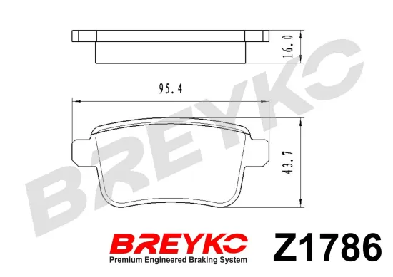 Bremsbelagsatz, Scheibenbremse Hinterachse DAVID VASCO Z1786 Bild Bremsbelagsatz, Scheibenbremse Hinterachse DAVID VASCO Z1786