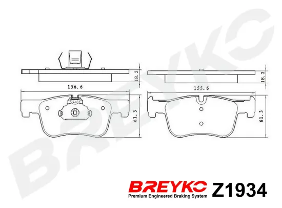 Bremsbelagsatz, Scheibenbremse Vorderachse DAVID VASCO Z1934 Bild Bremsbelagsatz, Scheibenbremse Vorderachse DAVID VASCO Z1934