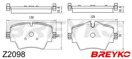 Bremsbelagsatz, Scheibenbremse Vorderachse DAVID VASCO Z2098 Bild Bremsbelagsatz, Scheibenbremse Vorderachse DAVID VASCO Z2098