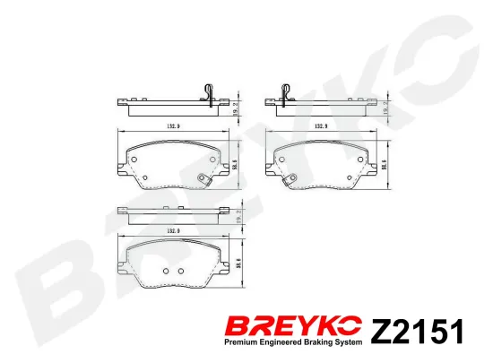 Bremsbelagsatz, Scheibenbremse Vorderachse DAVID VASCO Z2151 Bild Bremsbelagsatz, Scheibenbremse Vorderachse DAVID VASCO Z2151