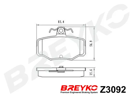 Bremsbelagsatz, Scheibenbremse Hinterachse DAVID VASCO Z3092 Bild Bremsbelagsatz, Scheibenbremse Hinterachse DAVID VASCO Z3092