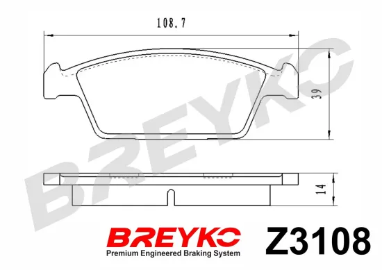 Bremsbelagsatz, Scheibenbremse Vorderachse DAVID VASCO Z3108 Bild Bremsbelagsatz, Scheibenbremse Vorderachse DAVID VASCO Z3108