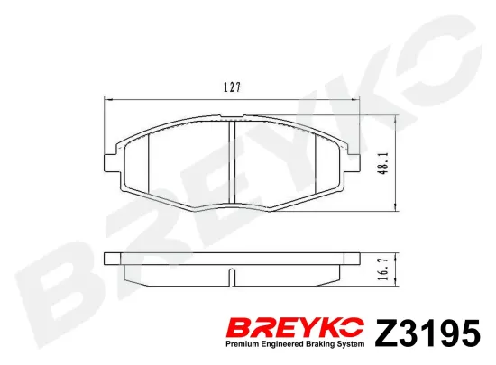Bremsbelagsatz, Scheibenbremse Vorderachse DAVID VASCO Z3195 Bild Bremsbelagsatz, Scheibenbremse Vorderachse DAVID VASCO Z3195