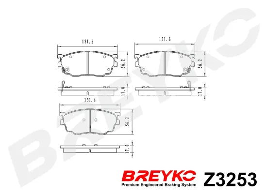 Bremsbelagsatz, Scheibenbremse Vorderachse DAVID VASCO Z3253 Bild Bremsbelagsatz, Scheibenbremse Vorderachse DAVID VASCO Z3253
