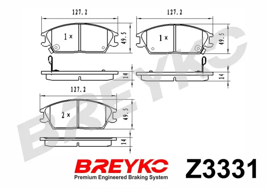Bremsbelagsatz, Scheibenbremse Vorderachse DAVID VASCO Z3331 Bild Bremsbelagsatz, Scheibenbremse Vorderachse DAVID VASCO Z3331
