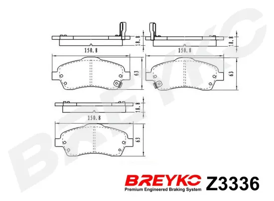 Bremsbelagsatz, Scheibenbremse Vorderachse DAVID VASCO Z3336 Bild Bremsbelagsatz, Scheibenbremse Vorderachse DAVID VASCO Z3336