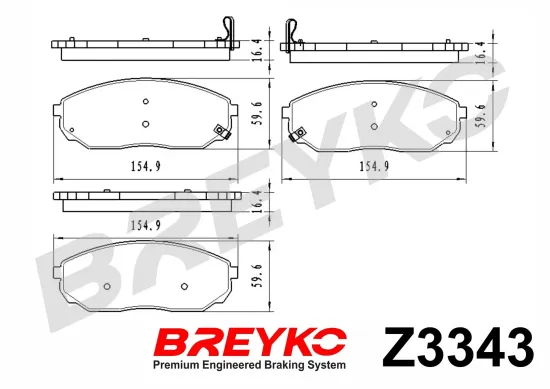 Bremsbelagsatz, Scheibenbremse Vorderachse DAVID VASCO Z3343 Bild Bremsbelagsatz, Scheibenbremse Vorderachse DAVID VASCO Z3343