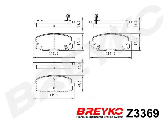 Bremsbelagsatz, Scheibenbremse Vorderachse DAVID VASCO Z3369 Bild Bremsbelagsatz, Scheibenbremse Vorderachse DAVID VASCO Z3369