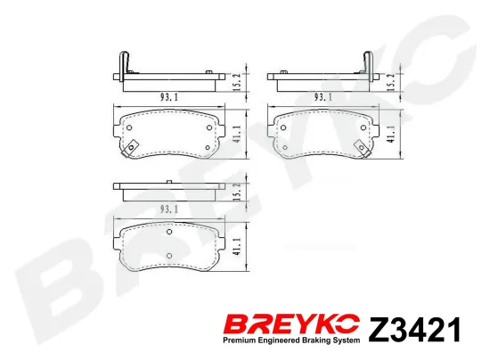 Bremsbelagsatz, Scheibenbremse Hinterachse DAVID VASCO Z3421 Bild Bremsbelagsatz, Scheibenbremse Hinterachse DAVID VASCO Z3421