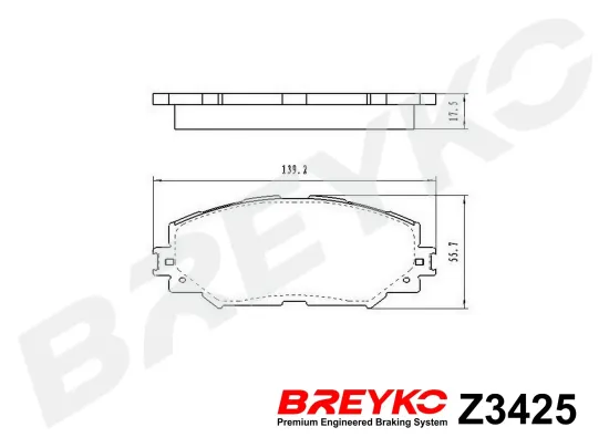 Bremsbelagsatz, Scheibenbremse Vorderachse DAVID VASCO Z3425 Bild Bremsbelagsatz, Scheibenbremse Vorderachse DAVID VASCO Z3425