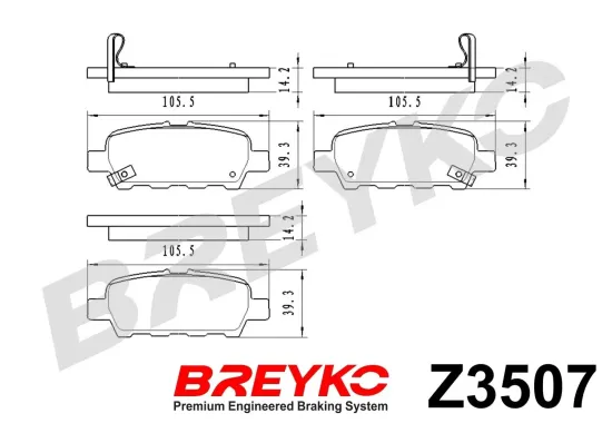 Bremsbelagsatz, Scheibenbremse Hinterachse DAVID VASCO Z3507 Bild Bremsbelagsatz, Scheibenbremse Hinterachse DAVID VASCO Z3507