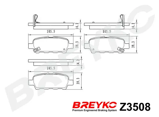 Bremsbelagsatz, Scheibenbremse Hinterachse DAVID VASCO Z3508 Bild Bremsbelagsatz, Scheibenbremse Hinterachse DAVID VASCO Z3508