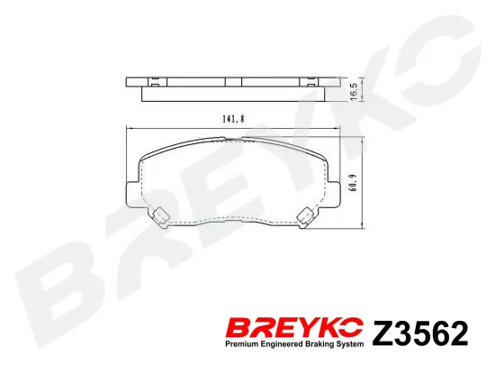 Bremsbelagsatz, Scheibenbremse Vorderachse DAVID VASCO Z3562 Bild Bremsbelagsatz, Scheibenbremse Vorderachse DAVID VASCO Z3562