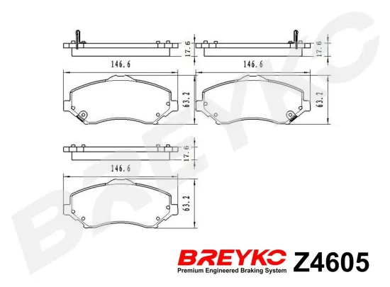 Bremsbelagsatz, Scheibenbremse Vorderachse DAVID VASCO Z4605 Bild Bremsbelagsatz, Scheibenbremse Vorderachse DAVID VASCO Z4605