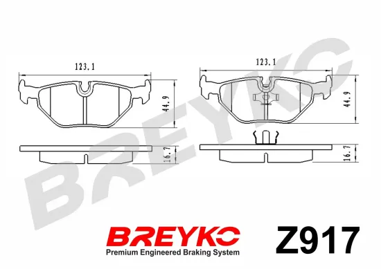Bremsbelagsatz, Scheibenbremse Hinterachse DAVID VASCO Z917 Bild Bremsbelagsatz, Scheibenbremse Hinterachse DAVID VASCO Z917