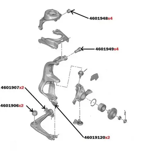 Lagerung, Lenker Vorderachse außen MPBS 46019120-00/80SHA Bild Lagerung, Lenker Vorderachse außen MPBS 46019120-00/80SHA