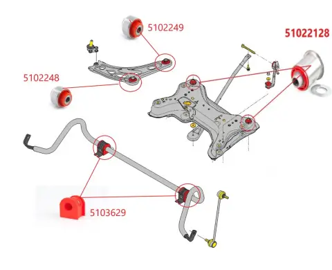 Lagerung, Achskörper Vorderachse MPBS 51022128-00/80SHA Bild Lagerung, Achskörper Vorderachse MPBS 51022128-00/80SHA