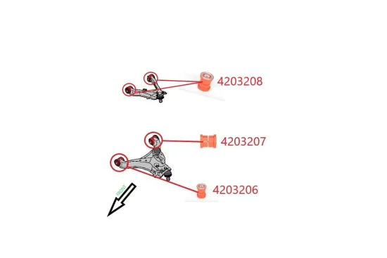 Lenkersatz, Radaufhängung Vorderachse Hinterachse MPBS 4203201-PZ/80SHA Bild Lenkersatz, Radaufhängung Vorderachse Hinterachse MPBS 4203201-PZ/80SHA