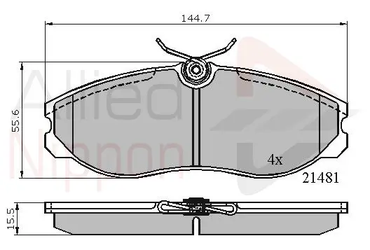Bremsbelagsatz, Scheibenbremse Vorderachse ALLIED NIPPON ADB0447 Bild Bremsbelagsatz, Scheibenbremse Vorderachse ALLIED NIPPON ADB0447