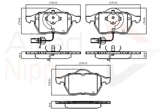 Bremsbelagsatz, Scheibenbremse Vorderachse ALLIED NIPPON ADB11025 Bild Bremsbelagsatz, Scheibenbremse Vorderachse ALLIED NIPPON ADB11025