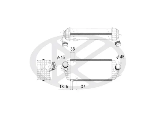 Ladeluftkühler KOYORAD IA810125 Bild Ladeluftkühler KOYORAD IA810125